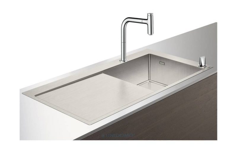 Hansgrohe Edelstahl Küchenspüle Spülencombi 450 mit Abtropffläche C71-F450-07 chrom