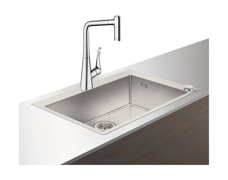 Hansgrohe Edelstahl Küchenspüle Select Spülencombi 660 edelstahl-optik C71-F660-03 ST