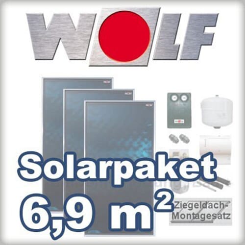 Wolf Solaranlage 3 Kollektoren TopSon F3-1 6,9 m² SM1
