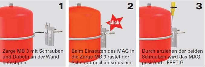 Buderus / Flamco MB3 Aufhängezarge für Ausdehnungsgefäße 8 bis 25 Liter