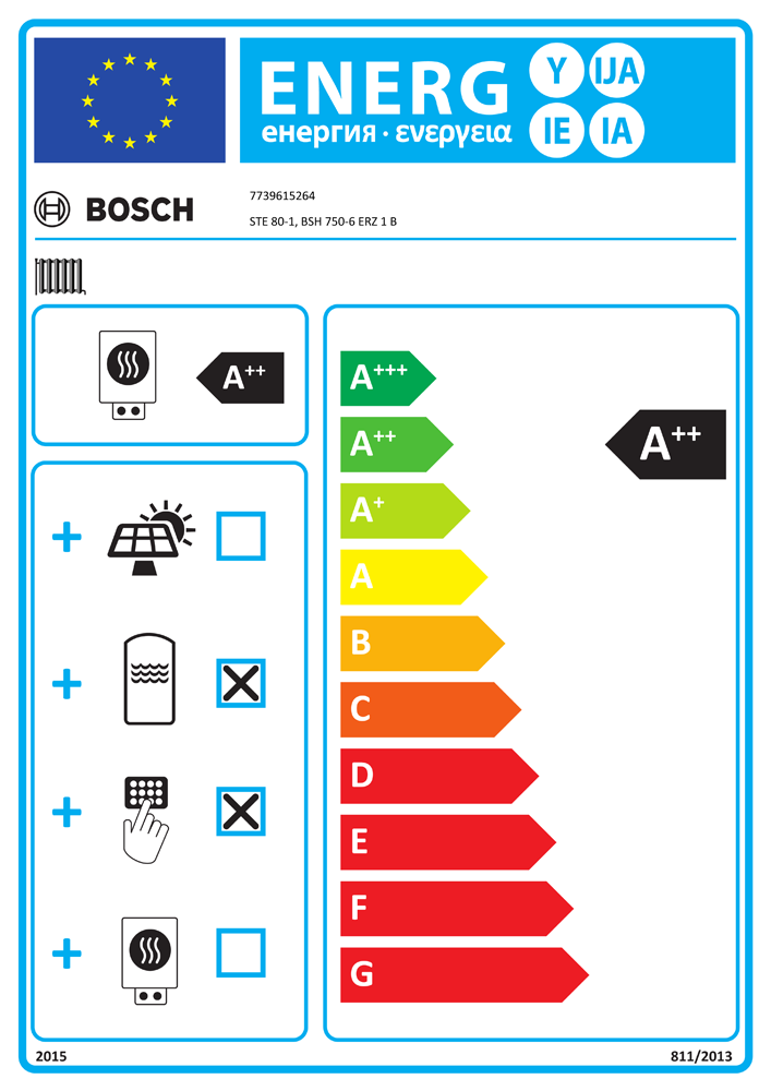 Bosch Wärmepumpen-Systempaket JUPA STE 11 STE 80-1, FF20, BHS 750-6 ERZ 1 B