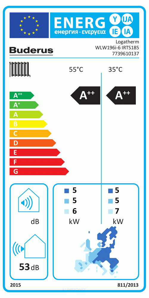 Buderus Logatherm WLW196i-6 IRTS185 Luft-Wa-WP max.7,7kW rev. mit TowerSolar