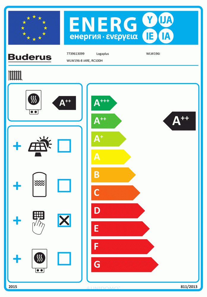 Buderus Logaplus WLW196 iAR-3 WLW196i-8 ARE 1HK SH290 RS-B