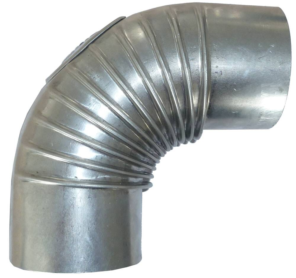 Abgasrohr aus Aluminum 90°-Bogen mit Prüföffnung 110 mm